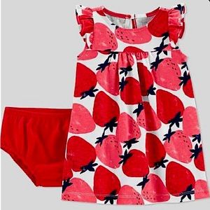 NWT Carter’s Just One You 9m baby girls strawberry dress with bloomers set
